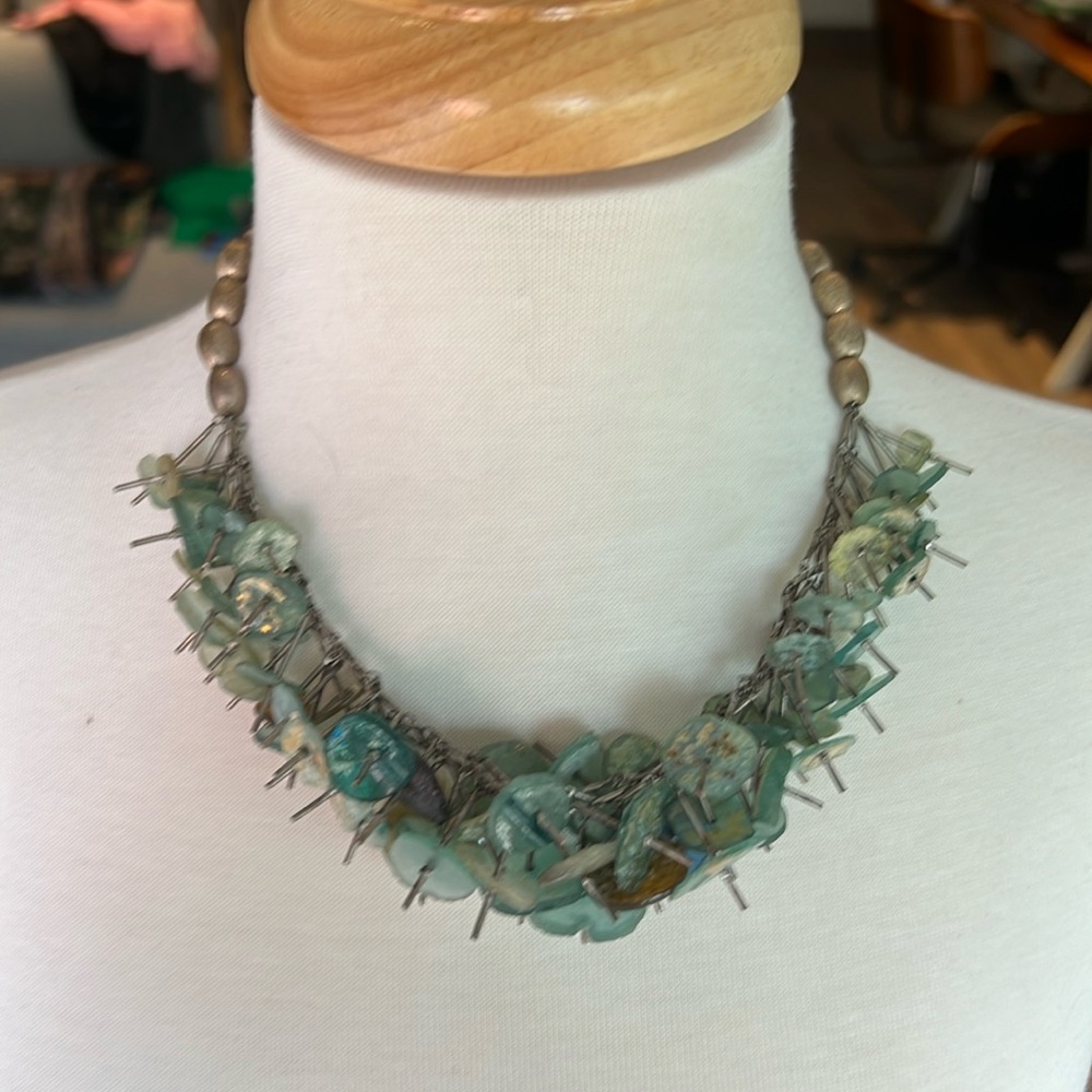 Antique Roman glass necklace. Exquisite necklace one of a kind